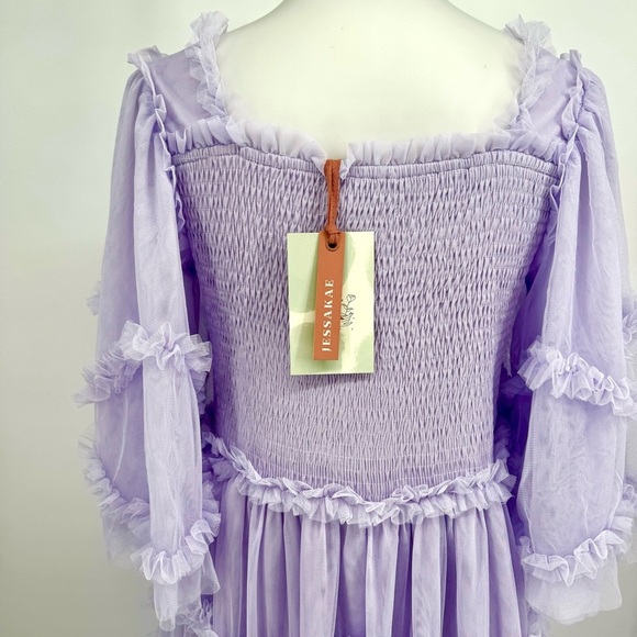 JESSAKAE Ever After Ruffle Maxi Dress in Lilac Tulle NWT - Picture 8 of 9